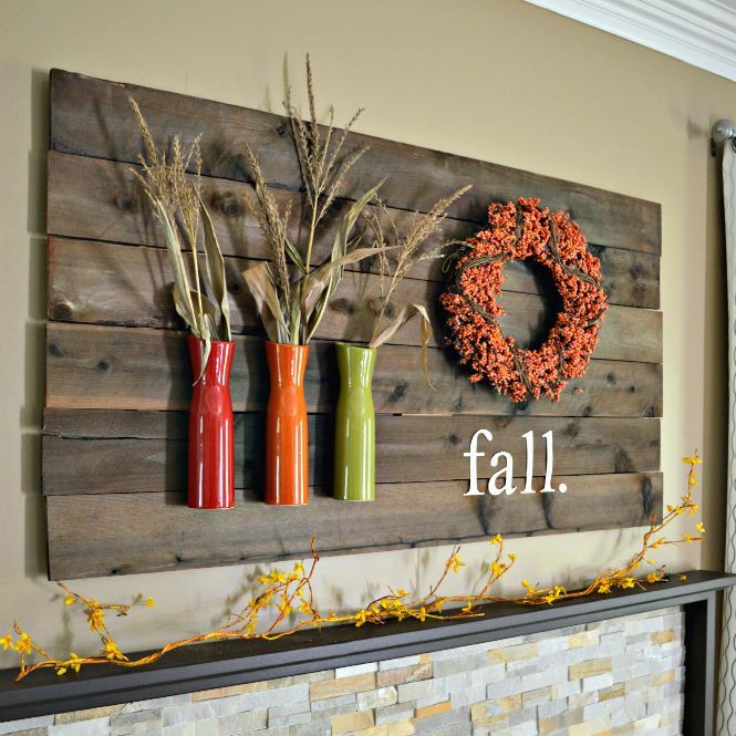 my fall mantle 2014, diy, fireplaces mantels, seasonal holiday decor, wall decor