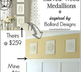 diy carved wood medallions inspired by ballard designs, crafts, home decor, wall decor