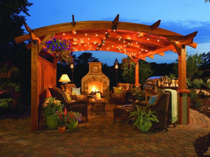 outdoor fire designs we ve come a long way baby or maybe not, outdoor living, Pre Manufactured Fireplaces and Pergolas