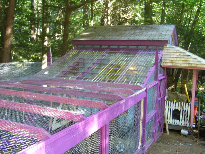 chicken coop pump house designer upcycle, homesteading, outdoor living, pets animals, Porch Sheltered Area and Run Complete