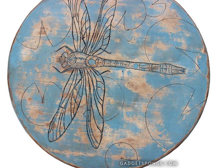 custom carved dragonfly duncan phyfe table, painted furniture