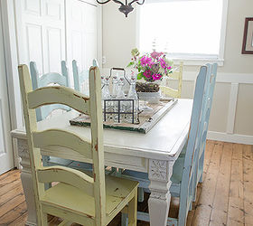 refinished farmhouse table, dining room ideas, kitchen design, painted furniture