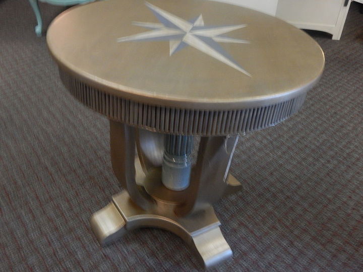 metallic nautical star tables, home decor, painted furniture