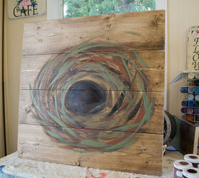 painting wall art rustic nest wood, crafts, pallet
