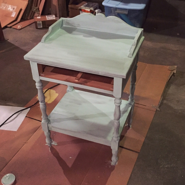 painted furniture end table mint makeover, diy, painted furniture, repurposing upcycling, shabby chic