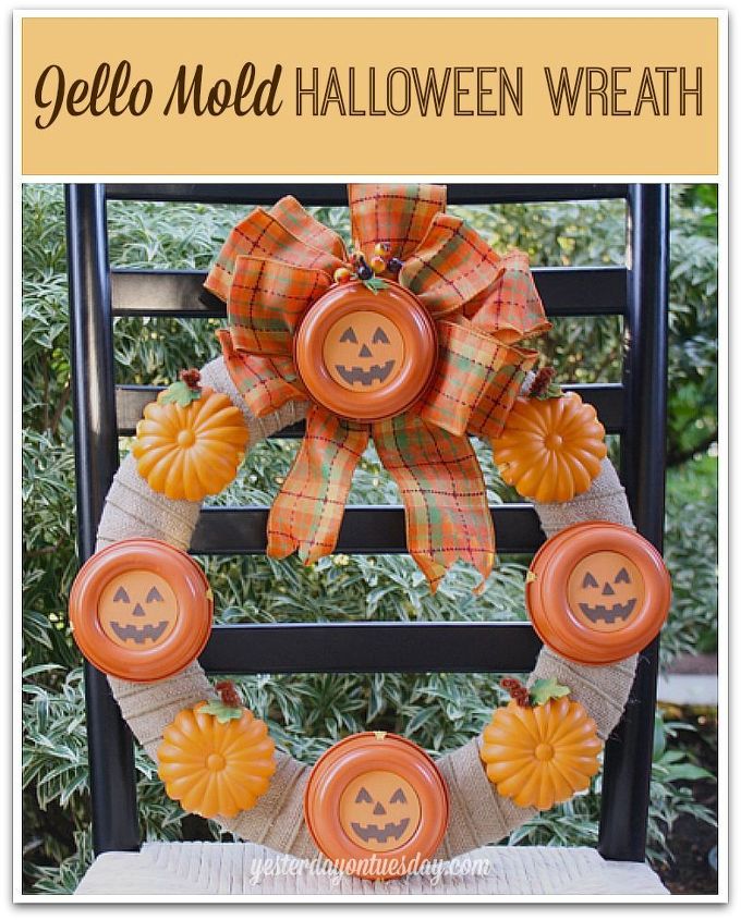 jello mold halloween wreath, crafts, halloween decorations, repurposing upcycling, seasonal holiday decor, wreaths, It s fun to recycle vintage finds