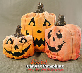 halloween decorations canvas painted pumpkins, crafts, seasonal holiday decor
