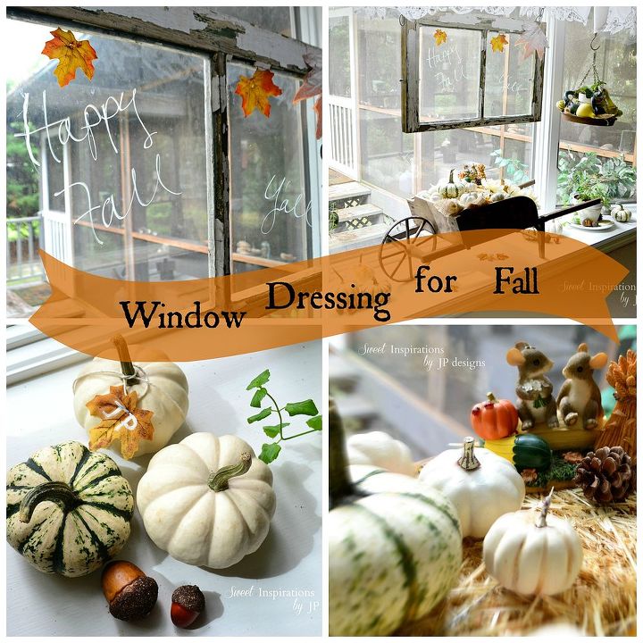 fall dressing bay window, home decor, repurposing upcycling, seasonal holiday decor