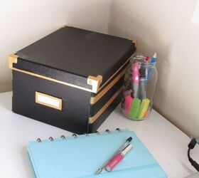 ikea hack diy gold stripes storage box, crafts, repurposing upcycling, storage ideas