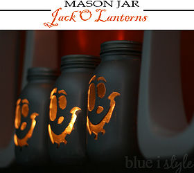 mason jar jack o lanterns, mason jars, outdoor living