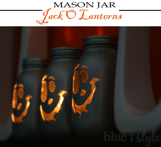mason jar jack o lanterns, mason jars, outdoor living