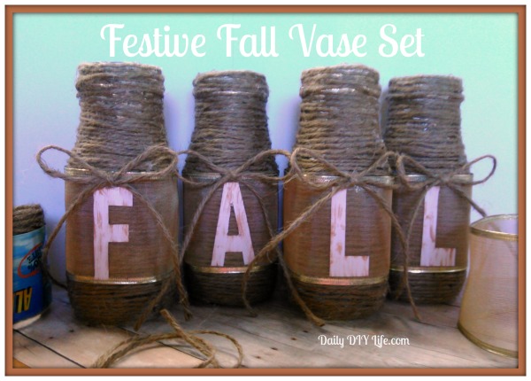 upcycled glass festive fall vase set, crafts, seasonal holiday decor