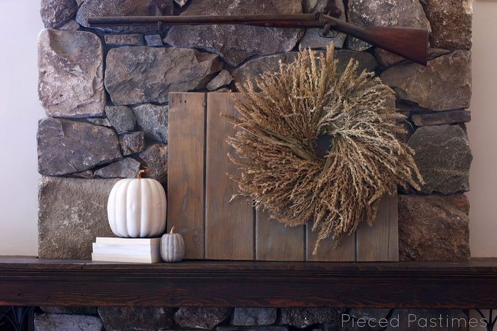 a simple fall mantel, fireplaces mantels, seasonal holiday decor