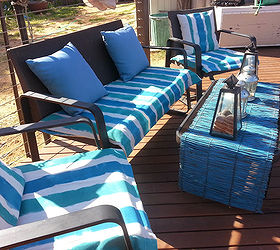 drop sheet patio furniture makeover, outdoor furniture, outdoor living, painted furniture