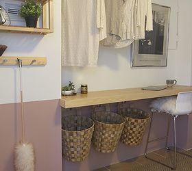 before after modern laundry room reveal, home decor, laundry rooms, painting, shelving ideas