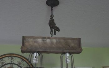 HANGING LIGHT FIXTURE FROM SCRAPS OF OTHER STUFF