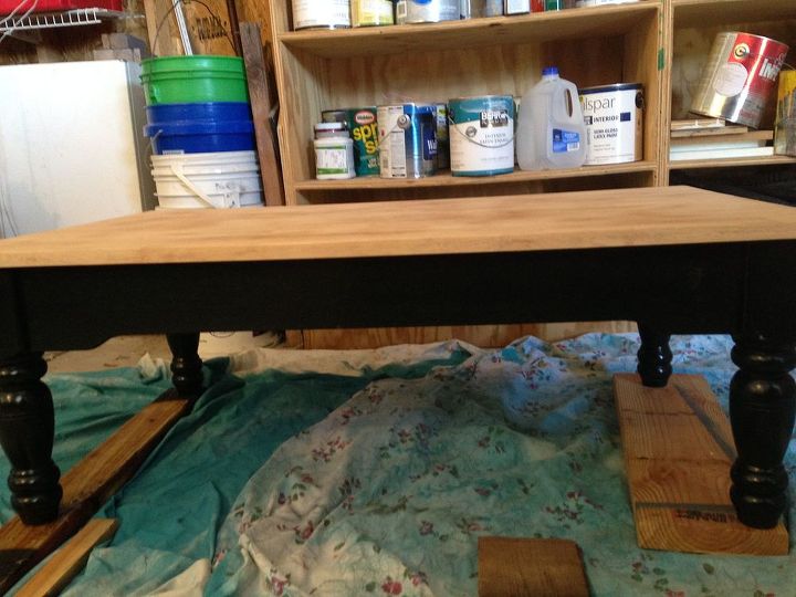 french two toned coffee table, painted furniture