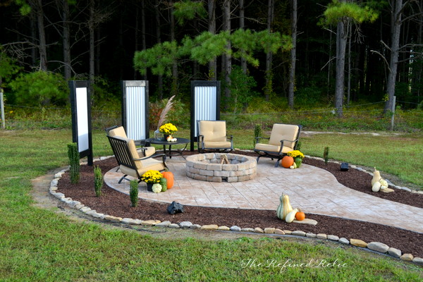 backyard ideas firepit outdoor furniture makeover, concrete masonry, landscape, outdoor living, repurposing upcycling