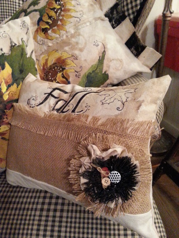 painting pillow fall sunflowers burlap, crafts, painting