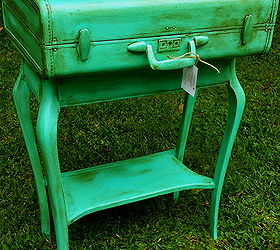 upcycle suitcase table combo painted, painted furniture, repurposing upcycling, shabby chic