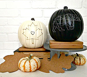 crafts fall string art pumpkins easy, crafts, seasonal holiday decor