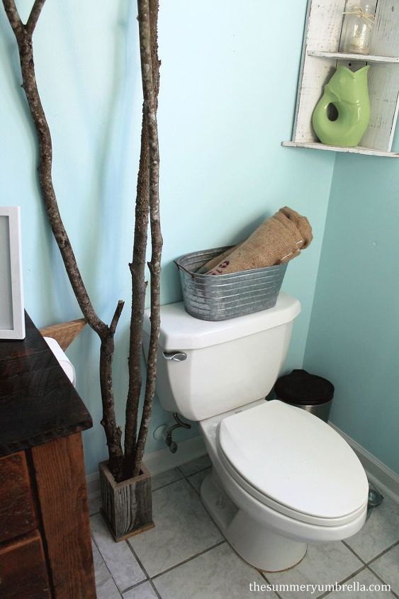 guest bathroom reveal before after wood, bathroom ideas, home decor, home improvement