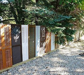 repurposed shutter fence, curb appeal, fences, repurposing upcycling