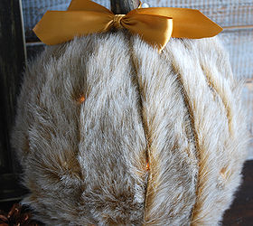 crafts faux fur covered pumpkins, crafts, seasonal holiday decor