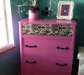 painted furniture dresser hot pink girls, bedroom ideas, painted furniture, repurposing upcycling