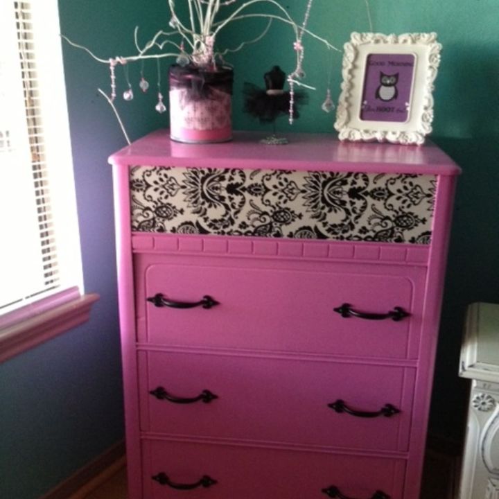 Hot Pink Dresser Painted For Girls Room, Girls Pink Dresser
