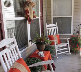 fall front porch design, halloween decorations, porches, seasonal holiday decor