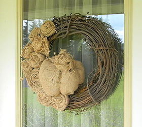burlap fall wreath, crafts, seasonal holiday decor, wreaths