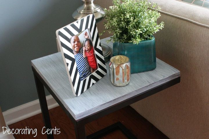 painted furniture side table west elm inspired, home decor, painted furniture