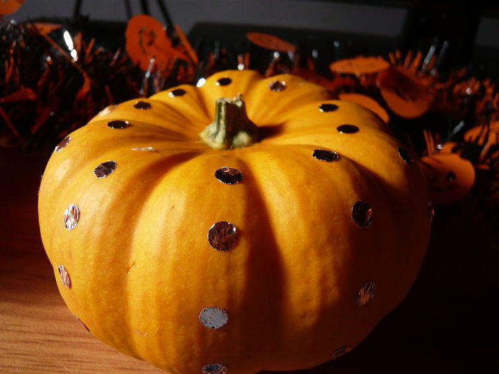 crafts polka dot pumpkin copper tape, crafts, seasonal holiday decor