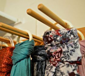upcycled scarf organizer, closet, organizing, repurposing upcycling