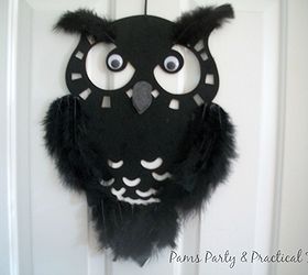 crafts feathered owl wall hanging, crafts, seasonal holiday decor