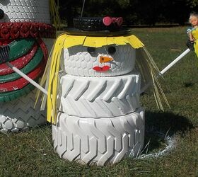 The Snowman Family Made From Tires Hometalk