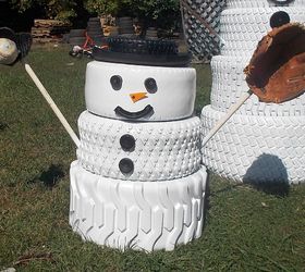 The Snowman Family Made  From Tires  Hometalk