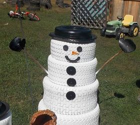 The Snowman Family Made From Tires Hometalk
