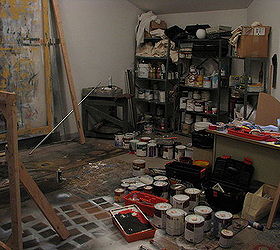 q how to keep my art studio clean, craft rooms, how to, organizing, shelving ideas, storage ideas, too many cans of paint