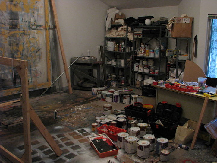 q how to keep my art studio clean, craft rooms, how to, organizing, shelving ideas, storage ideas, too many cans of paint