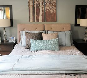 gray and orange master bedroom makeover, bedroom ideas, home decor, wall decor