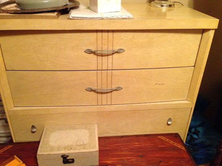 what should i do with this great old vintage 50 s bedroom furniture, The top part of the matching chest of drawers