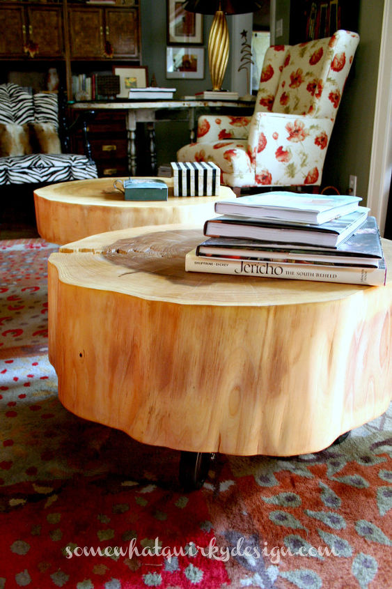 tree stump tables by somewhat quirky design