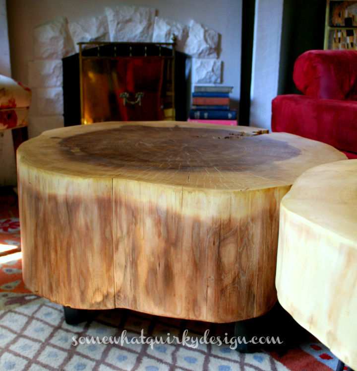 mesas de toco de rvore por um design um tanto peculiar