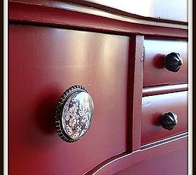 painted furniture vintage lowboy tuscan red, diy, painted furniture, woodworking projects