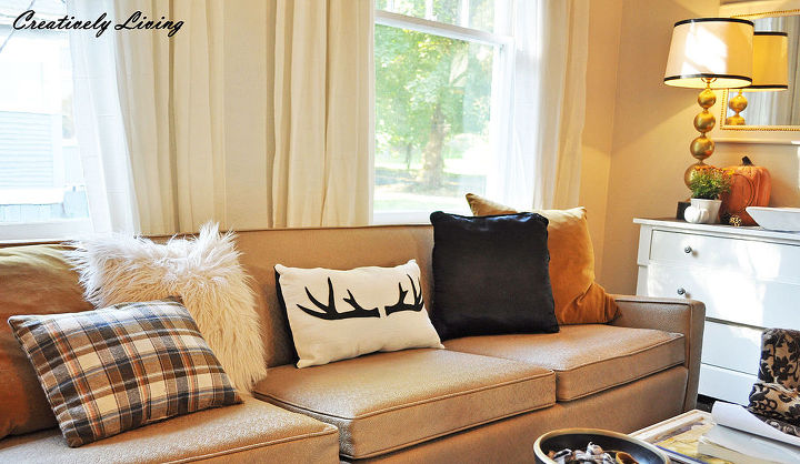 diy antler pillow, home decor, reupholster