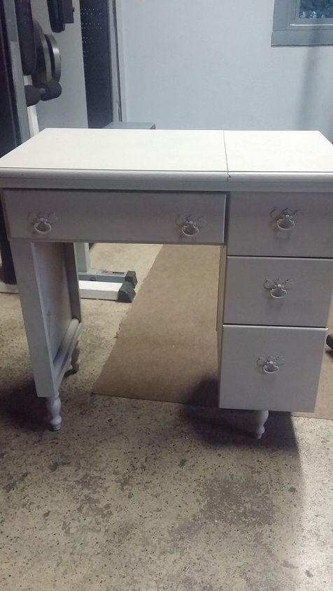 old sewing machine table off craigslist into rustic fun desk, chalk paint, painted furniture, repurposing upcycling, woodworking projects, the before photos