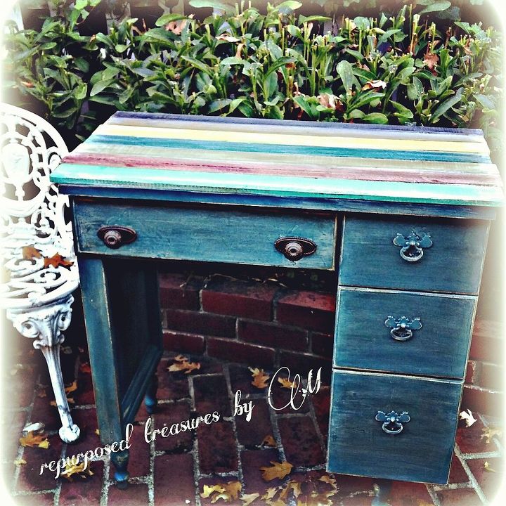 Old Sewing Machine Table Off Craigslist Into Rustic Fun Desk