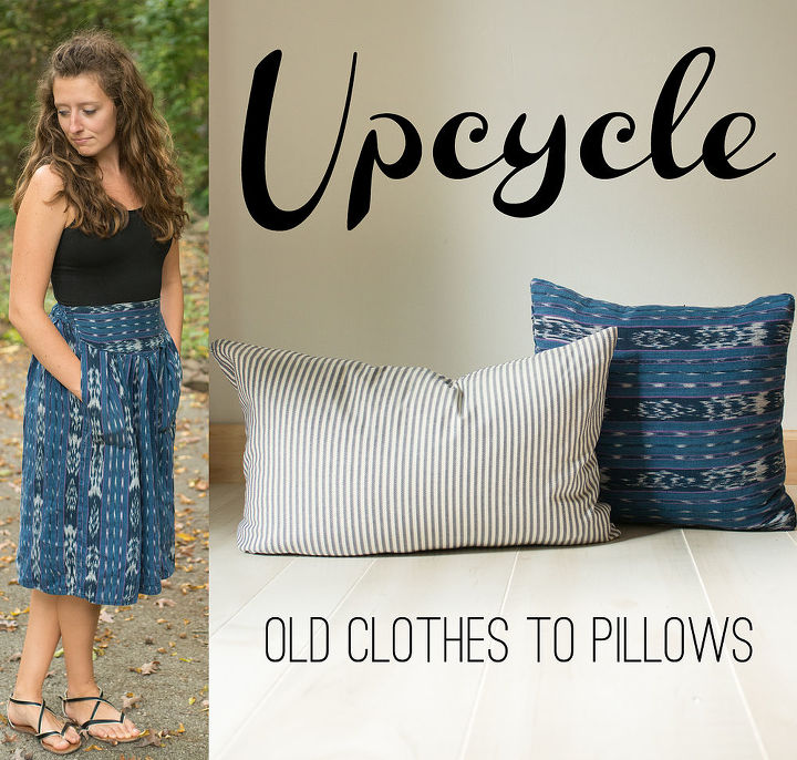 upcycle old clothes pillow covers, home decor, repurposing upcycling, reupholster